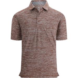 Alex Vando Mens Golf Shirt Moisture Wicking Quick-Dry Short Sleeve Casual Polo Shirts for Men(Coffee)