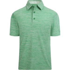 Alex Vando Mens Golf Shirt Moisture Wicking Quick-Dry Short Sleeve Casual Polo Shirts for Men(Lt Green)