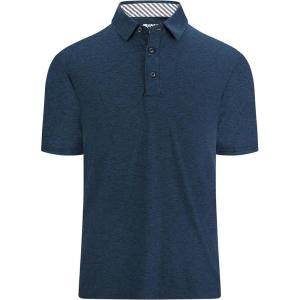 Alex Vando Mens Golf Shirt Moisture Wicking Quick-Dry Short Sleeve Casual Polo Shirts for Men(Navy)