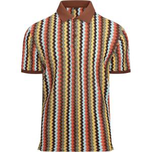 Alex Vando Mens Lace Polo Shirts Fashion Vibrant Short Sleeve Casual Shirts for Men(Blue Multi)