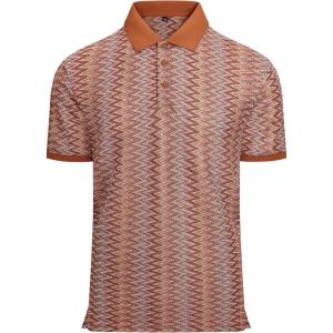 Alex Vando Mens Lace Polo Shirts Fashion Vibrant Short Sleeve Casual Shirts for Men(Brown)