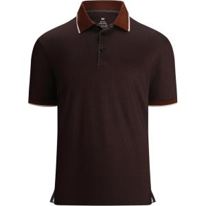 Alex Vando Mens Polo Shirts Short Sleeve Regular Fit Fashion Designed Shirt(Black Flower)