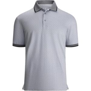 Alex Vando Mens Polo Shirts Short Sleeve Regular Fit Fashion Designed Shirt(Grey Diamond)