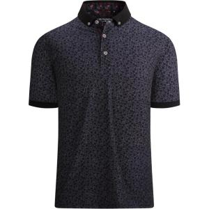 Alex Vando Mens Polo Shirts Short Sleeve Regular Fit Fashion Designed Shirt(Print01 Navy)