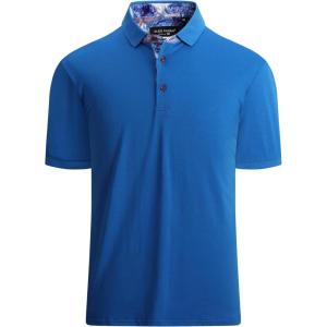 Alex Vando Mens Polo Shirts Short Sleeve Regular Fit Fashion Designed Shirt(Royal)