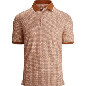 Alex Vando Mens Polo Shirts Short Sleeve Regular Fit Fashion Designed Shirt(Yellow Diamond)