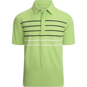 Alex Vando Mens Striped Golf Shirt Moisture Wicking Quick-Dry Sports Polo Shirts(Lt Green Stripe)