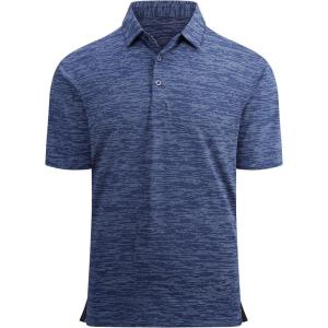 Alex Vando Mens Striped Golf Shirt Moisture Wicking Quick-Dry Sports Polo Shirts(Purple)