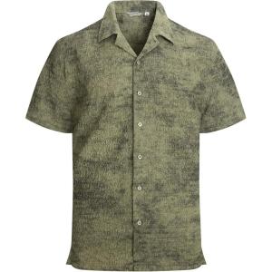 Alex Vando Mens Hawaiian Shirts Short Sleeve Summer Aloha Hawaii Shirts(Green/Black)