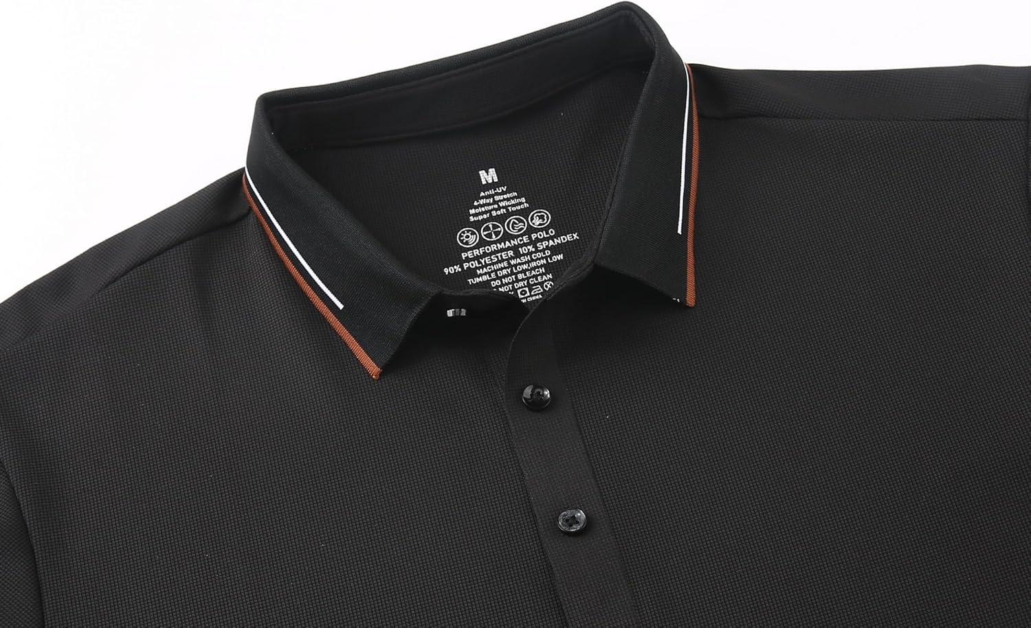 imageAlex Vando Mens Golf Shirt Moisture Wicking Performance amp Polished Style Polo Shirts for MenBlack