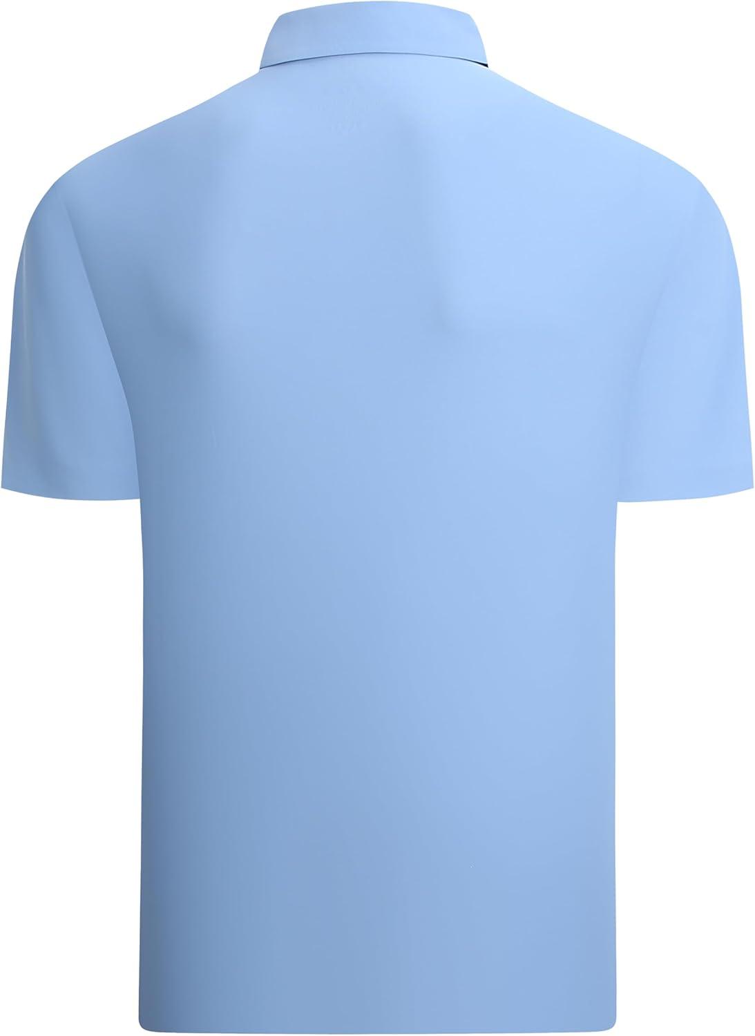imageAlex Vando Mens Golf Shirt Moisture Wicking Performance amp Polished Style Polo Shirts for MenBlue Pique