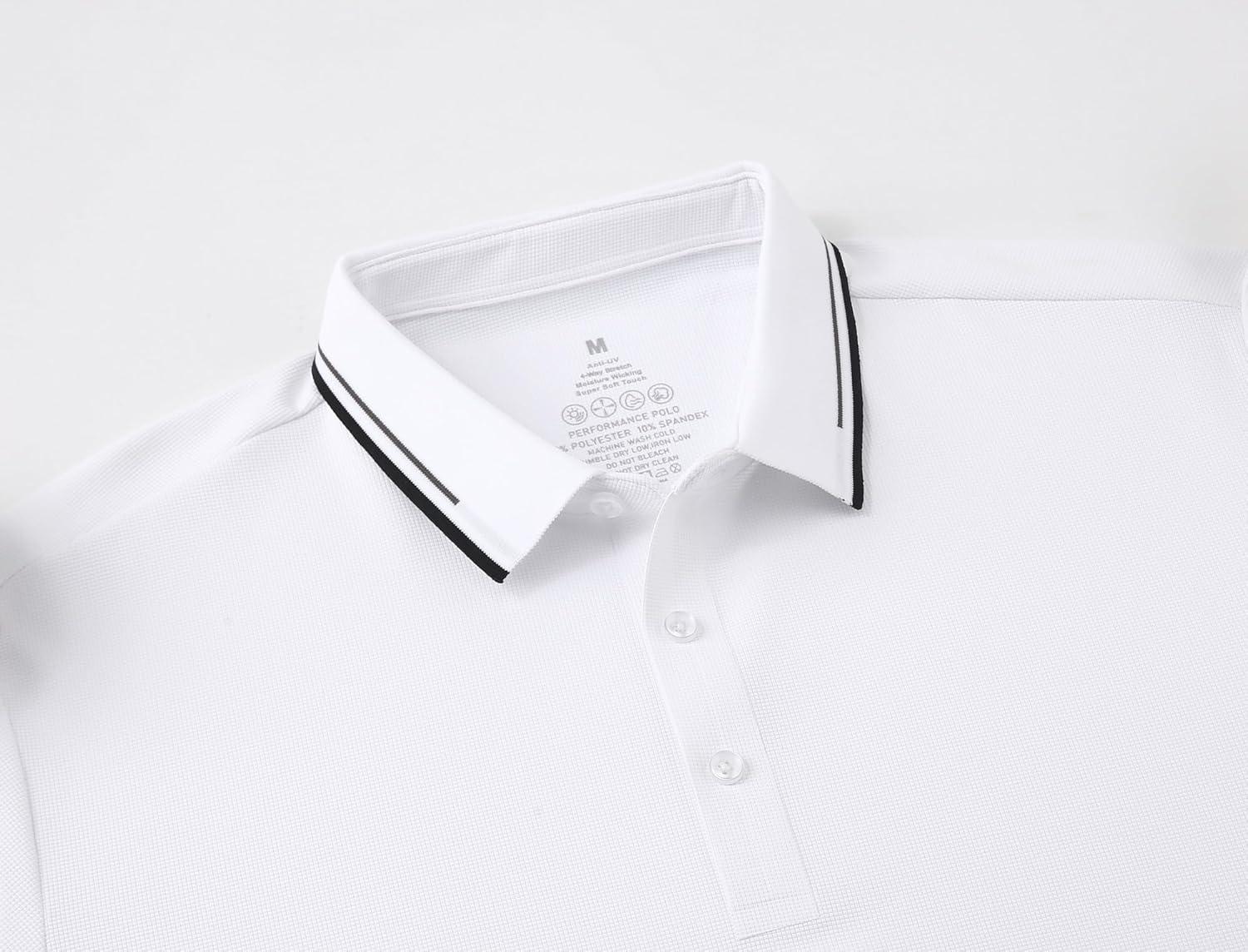 imageAlex Vando Mens Golf Shirt Moisture Wicking Performance amp Polished Style Polo Shirts for MenWhite