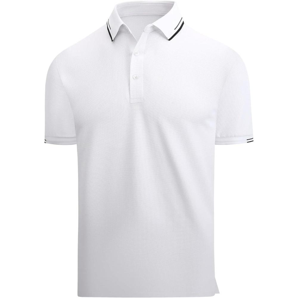 imageAlex Vando Mens Golf Shirt Moisture Wicking Performance amp Polished Style Polo Shirts for MenWhite