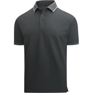 Alex Vando Mens Golf Shirt Moisture Wicking Performance & Polished Style Polo Shirts for Men(Dk Green)