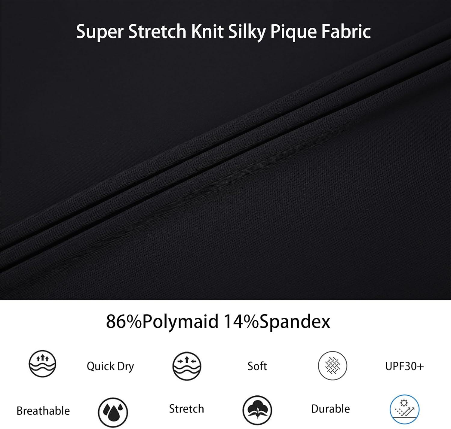 imageAlex Vando Mens Dress Shirts Regular Fit Long Sleeve Stretch Business Dress Shirts for MenKnit Black