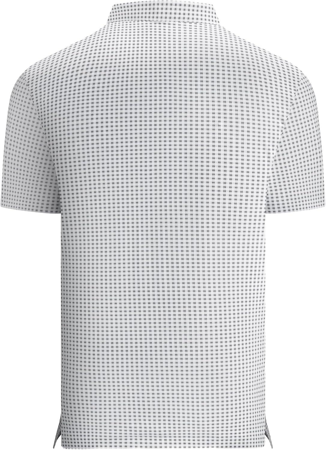 imageAlex Vando Mens Check Print Golf Shirt Cooling Stretch Short Sleeve Shirt for Golf Work amp CasualBlack Dots Check