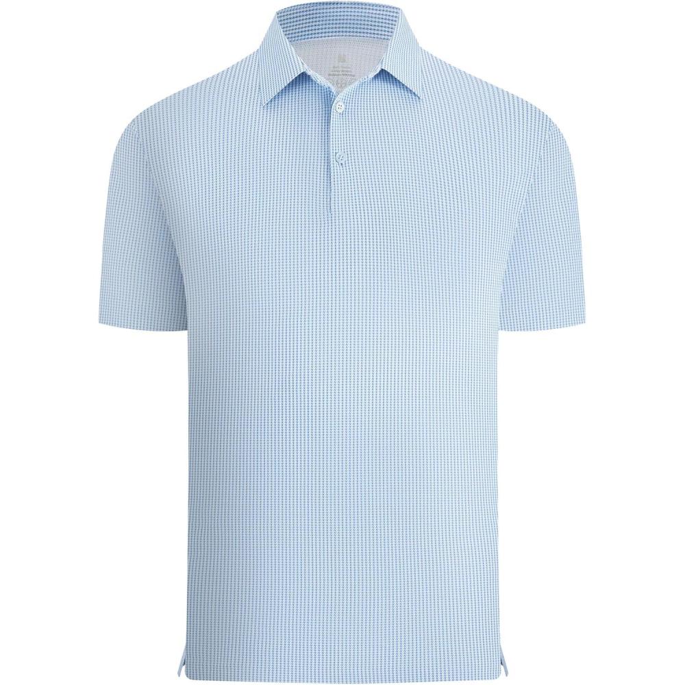 imageAlex Vando Mens Check Print Golf Shirt Cooling Stretch Short Sleeve Shirt for Golf Work amp CasualBlue Slant Check