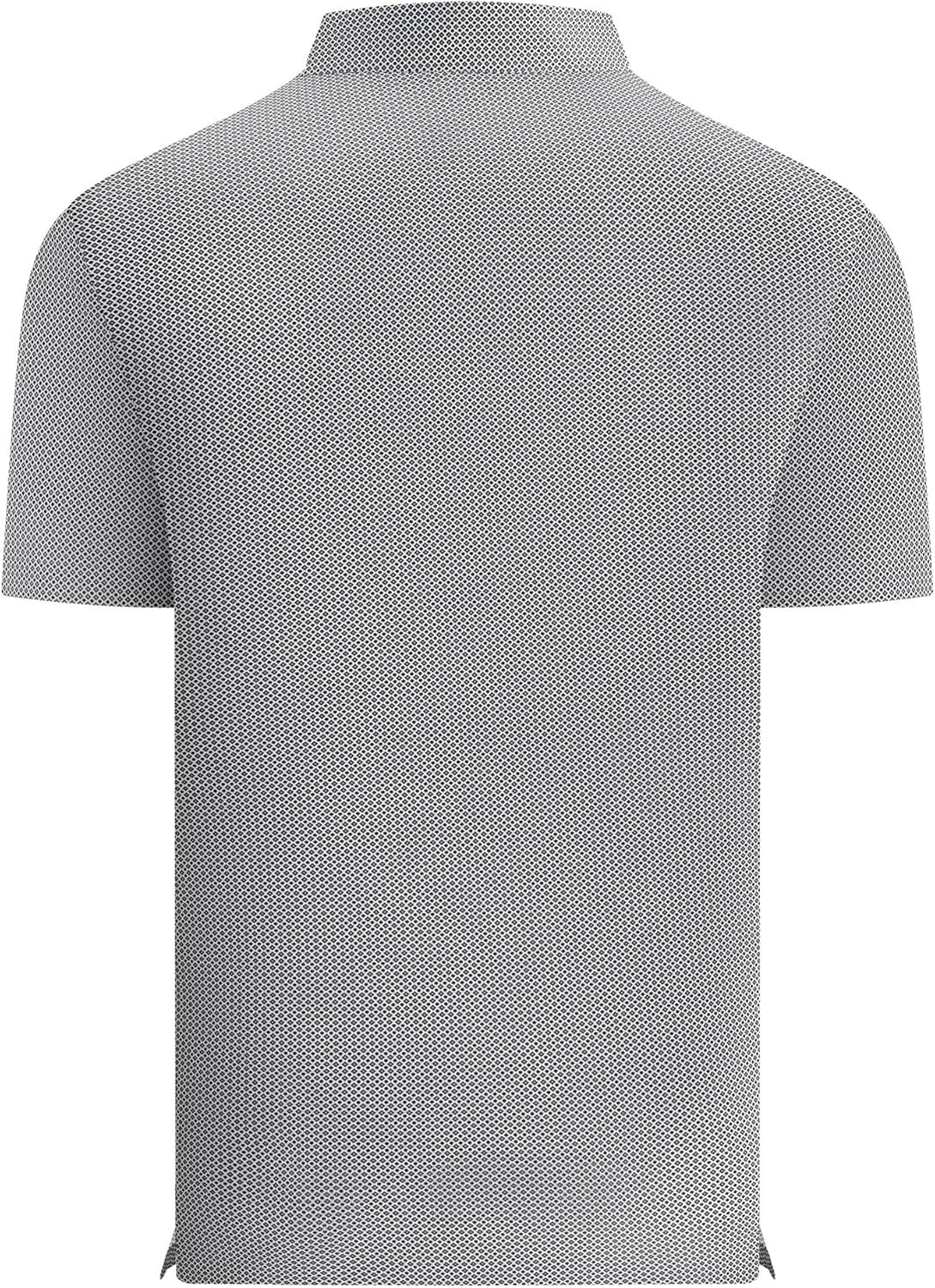 imageAlex Vando Mens Printed Golf Shirt Cooling Performance Short Sleeve Stretch Dress Polo Shirts MenBlack Diamond Dots
