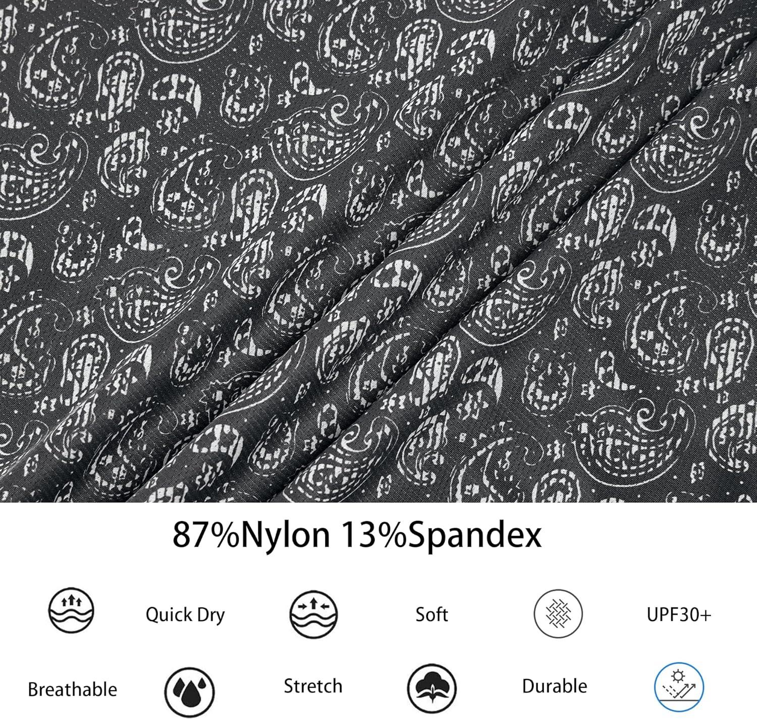 imageAlex Vando Mens Printed Golf Shirt Cooling Performance Short Sleeve Stretch Dress Polo Shirts MenBlack Paisley