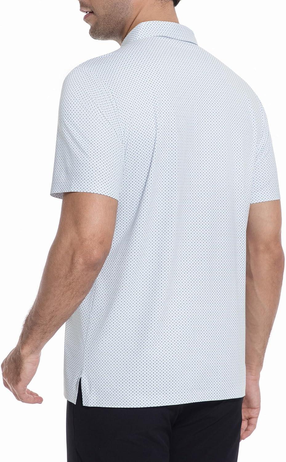 imageAlex Vando Mens Printed Golf Shirt Cooling Performance Short Sleeve Stretch Dress Polo Shirts MenBlue Circle