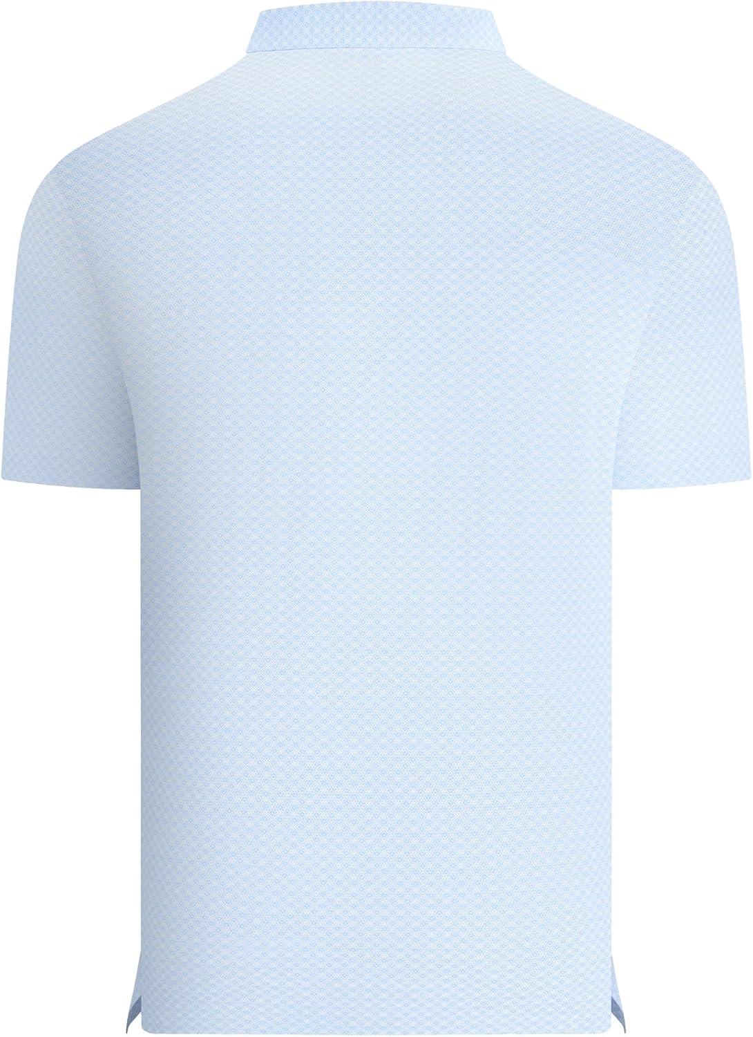 imageAlex Vando Mens Printed Golf Shirt Cooling Performance Short Sleeve Stretch Dress Polo Shirts MenBlue Diamond