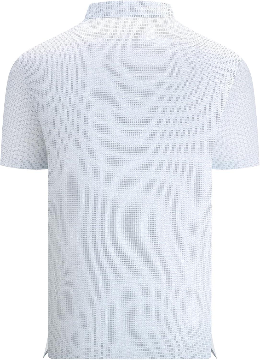 imageAlex Vando Mens Printed Golf Shirt Cooling Performance Short Sleeve Stretch Dress Polo Shirts MenBlue Four Dots