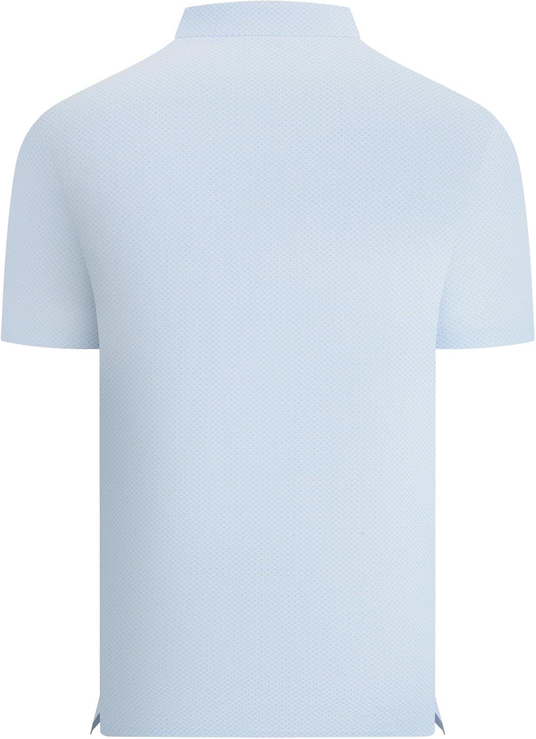 imageAlex Vando Mens Printed Golf Shirt Cooling Performance Short Sleeve Stretch Dress Polo Shirts MenBlue Grid