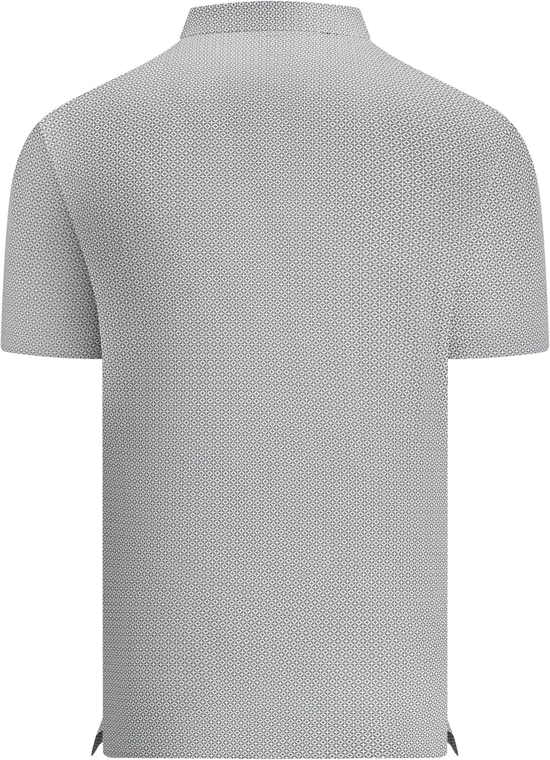imageAlex Vando Mens Printed Golf Shirt Cooling Performance Short Sleeve Stretch Dress Polo Shirts MenGrey Diamond Cross