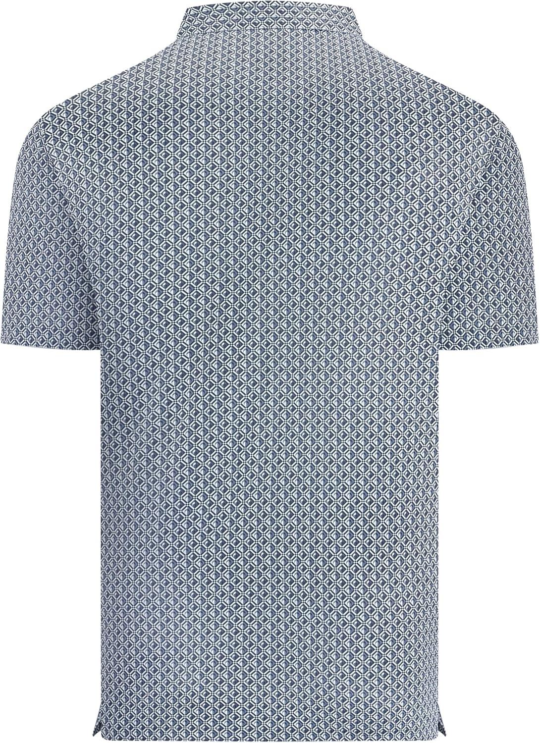 imageAlex Vando Mens Printed Golf Shirt Cooling Performance Short Sleeve Stretch Dress Polo Shirts MenNavy White Diamond