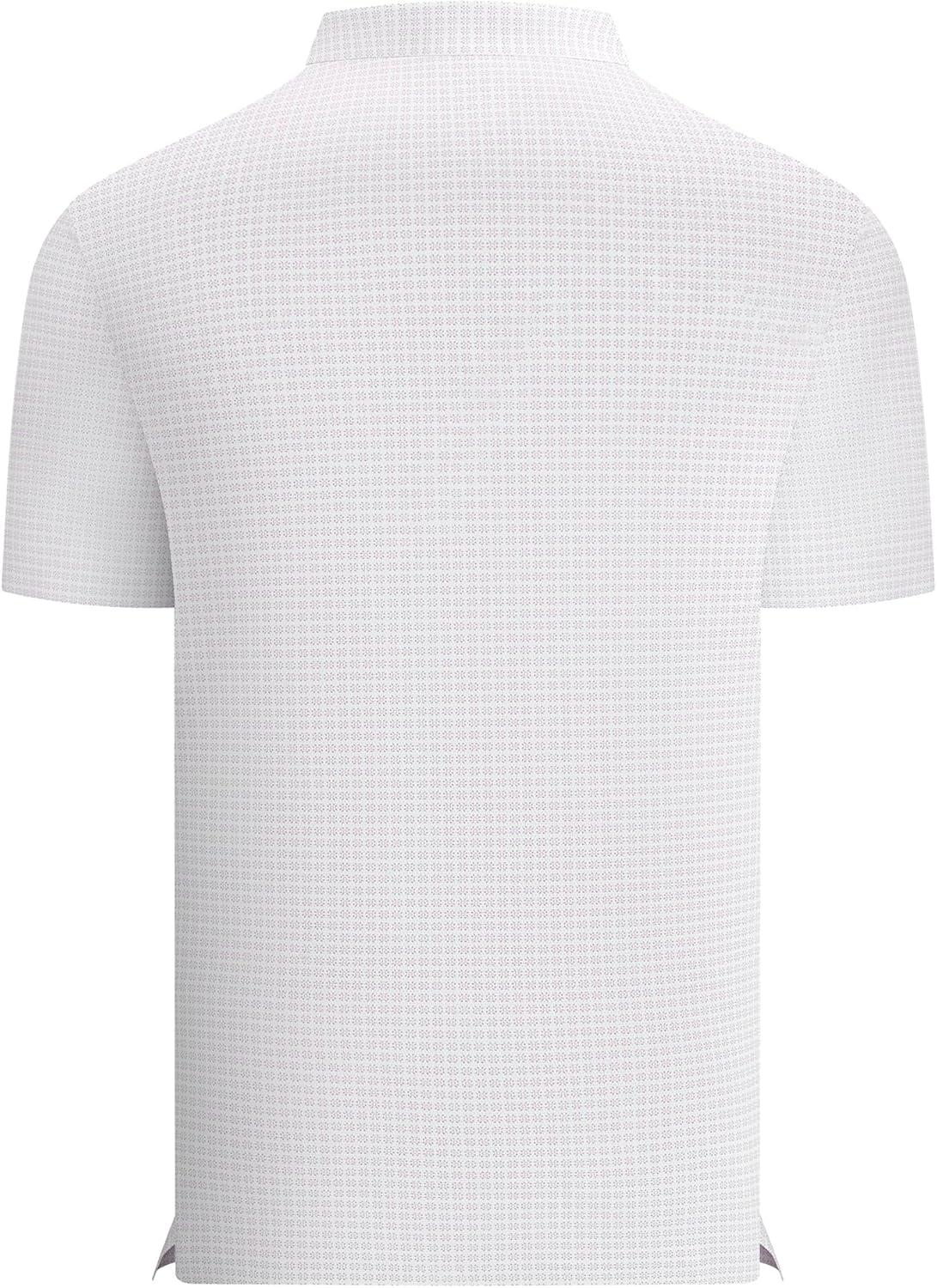 imageAlex Vando Mens Printed Golf Shirt Cooling Performance Short Sleeve Stretch Dress Polo Shirts MenPink Flower