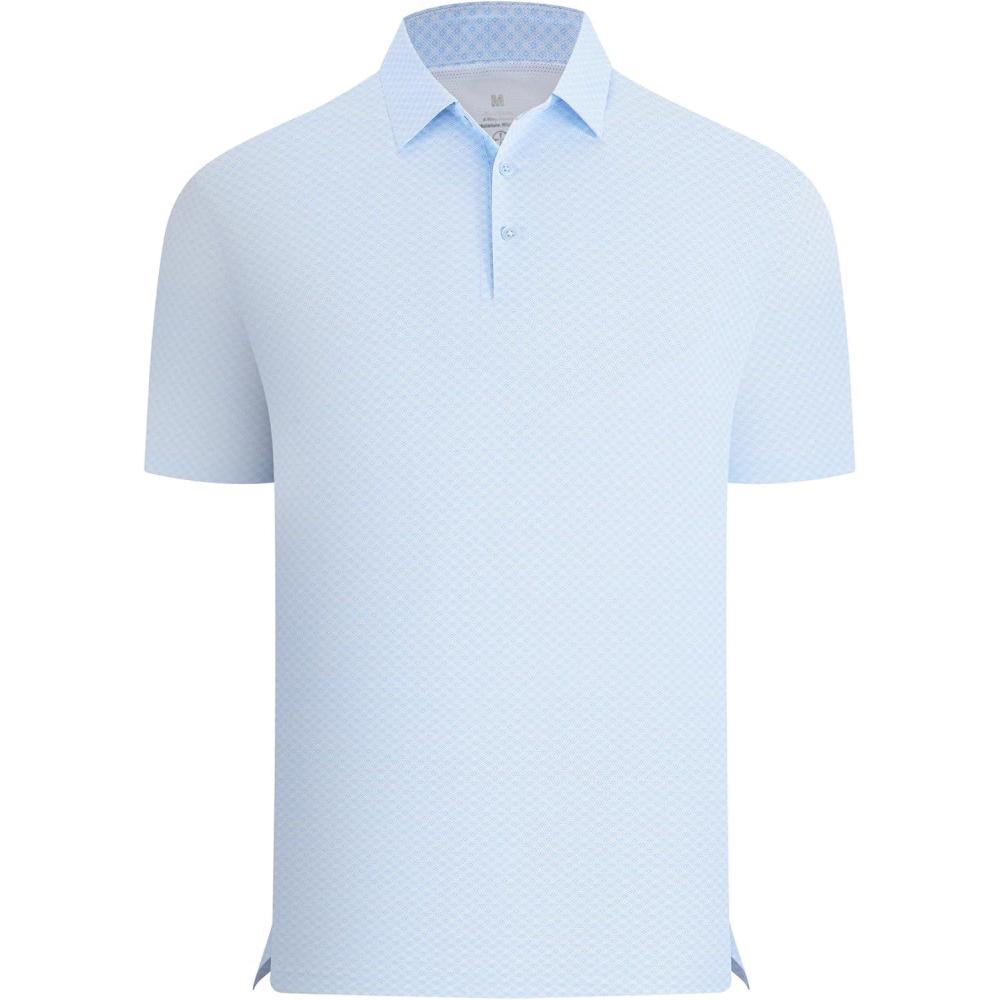 imageAlex Vando Mens Printed Golf Shirt Cooling Performance Short Sleeve Stretch Dress Polo Shirts MenBlue Diamond