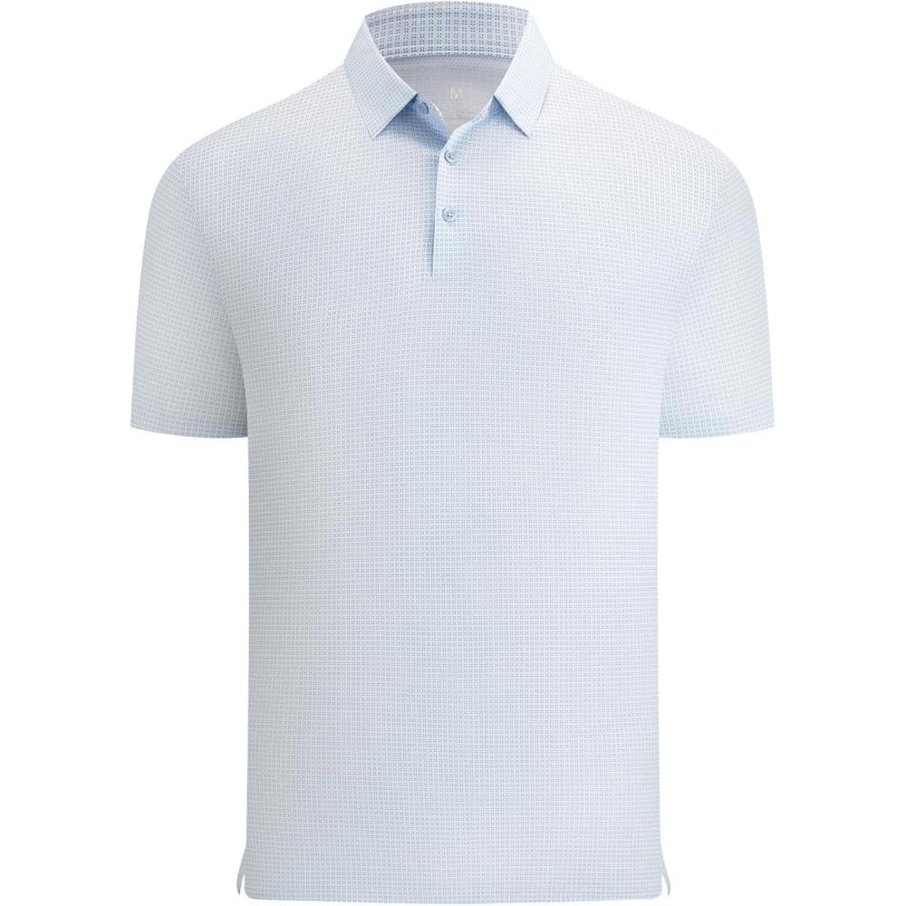 imageAlex Vando Mens Printed Golf Shirt Cooling Performance Short Sleeve Stretch Dress Polo Shirts MenBlue Four Dots