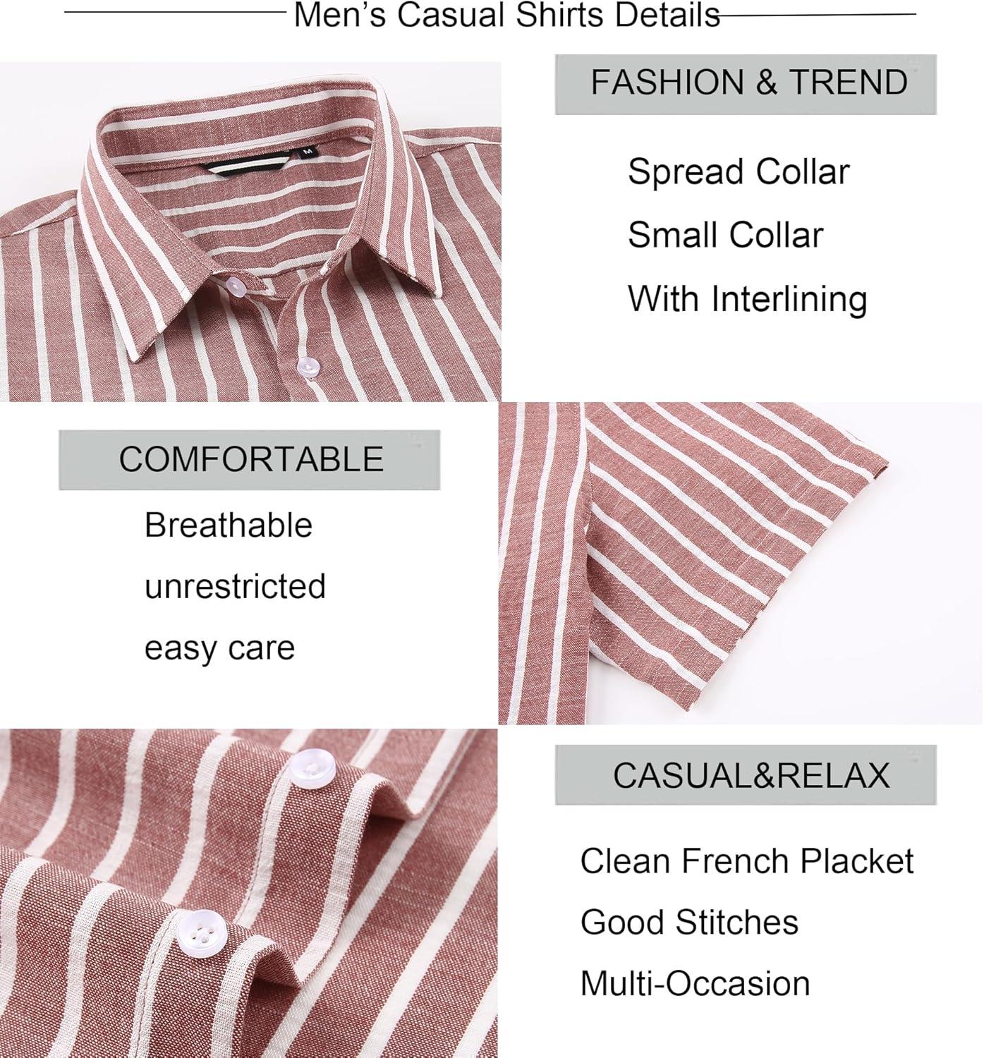imageAlex Vando Mens Linen Short Sleeve Casual Button Down Shirt for Men Beach Wedding ShirtsBurgundy