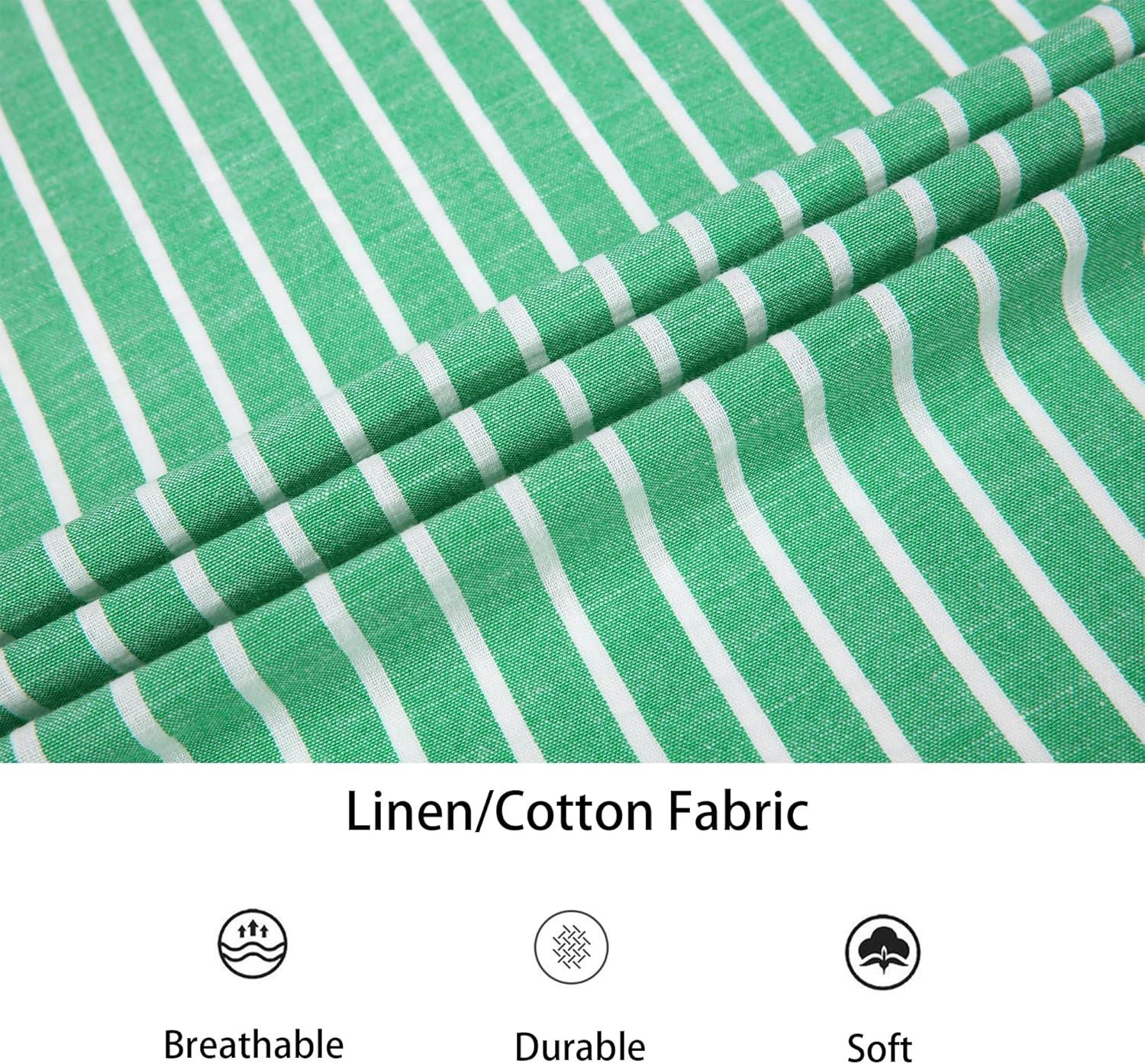 imageAlex Vando Mens Linen Short Sleeve Casual Button Down Shirt for Men Beach Wedding ShirtsGreen