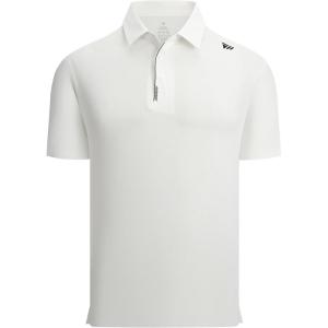 Alex Vando Mens Golf Shirts Moisture Wicking Quick-Dry Short Sleeve Performance Dry Fit Active Men Polo Shirts(White)