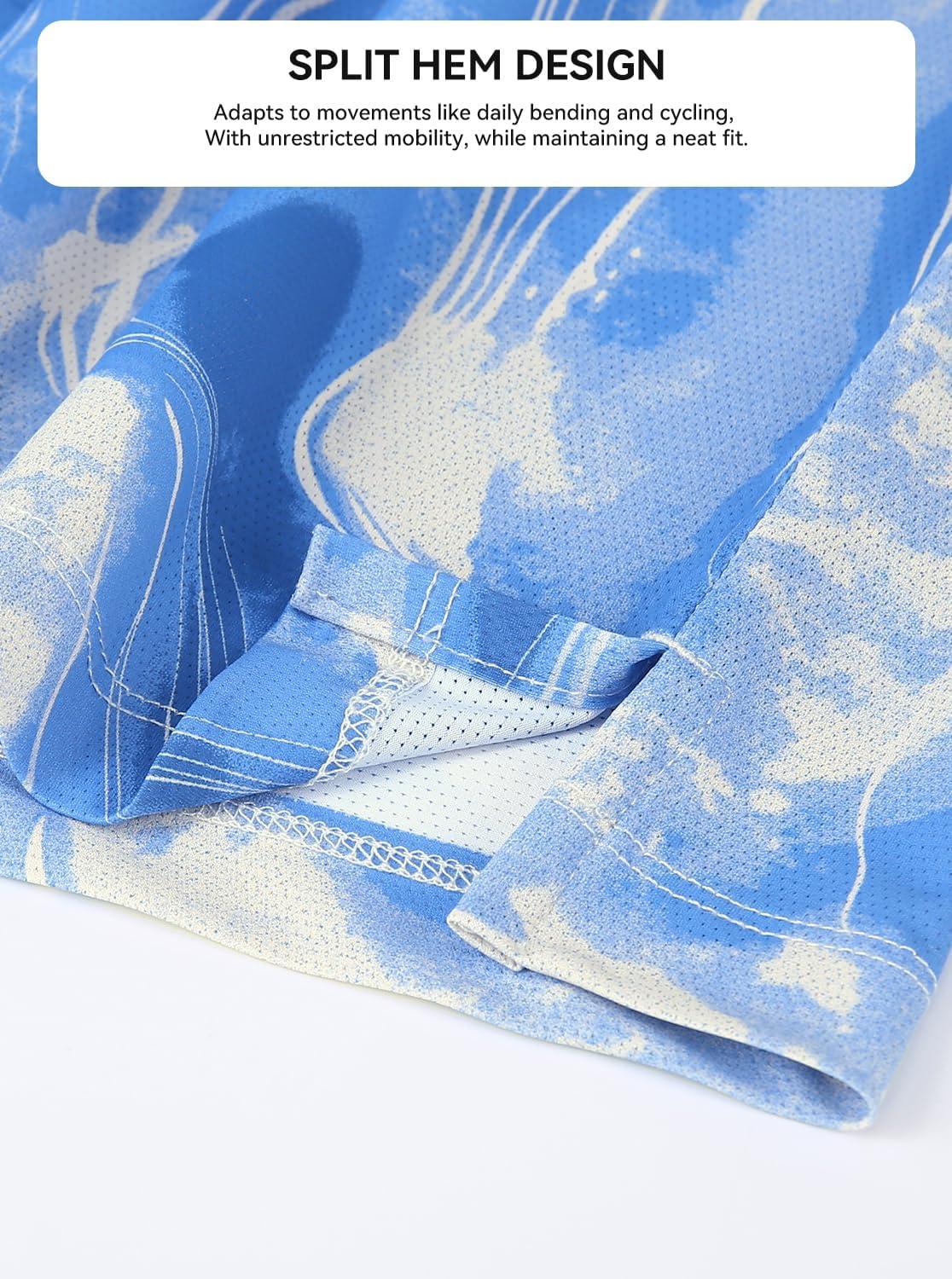 imageAlex Vando Mens Golf Shirts Moisture Wicking QuickDry Short Sleeve Casual Print Collared Polo Shirts for MenBluebeigeblur
