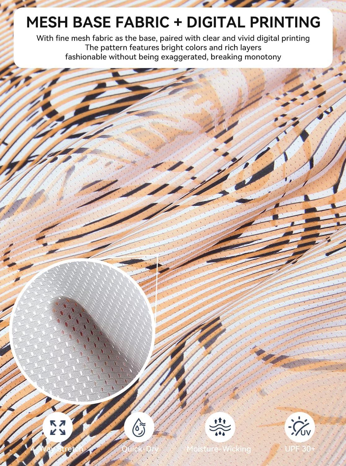 imageAlex Vando Mens Golf Shirts Moisture Wicking QuickDry Short Sleeve Casual Print Collared Polo Shirts for MenOrangewhitewave