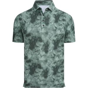 Alex Vando Mens Golf Shirts Moisture Wicking Quick-Dry Short Sleeve Casual Print Collared Polo Shirts for Men(Armycamouflage)