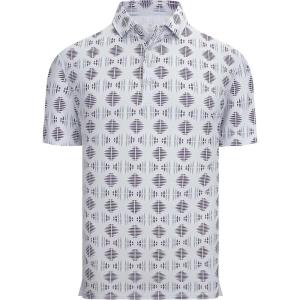 Alex Vando Mens Golf Shirts Moisture Wicking Quick-Dry Short Sleeve Casual Print Collared Polo Shirts for Men(Lightgray)