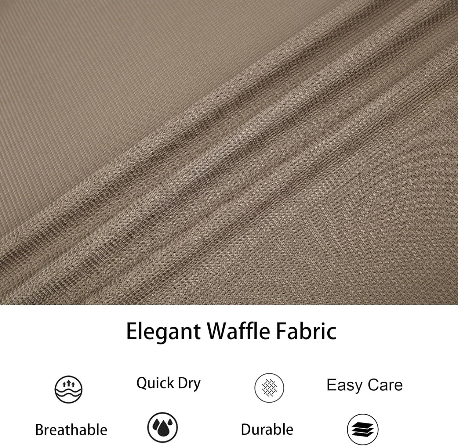 imageAlex Vando Mens Waffle Knit 2Piece Set Short Sleeve Camp Collar Shirt amp Drawstring Shorts Casual Summer OutfitKhaki