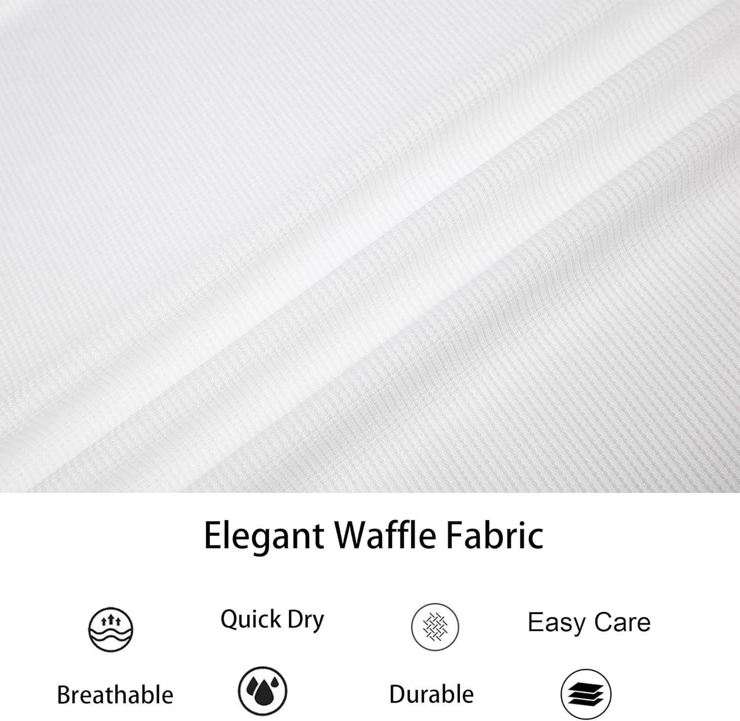 imageAlex Vando Mens Waffle Knit 2Piece Set Short Sleeve Camp Collar Shirt amp Drawstring Shorts Casual Summer OutfitWhite
