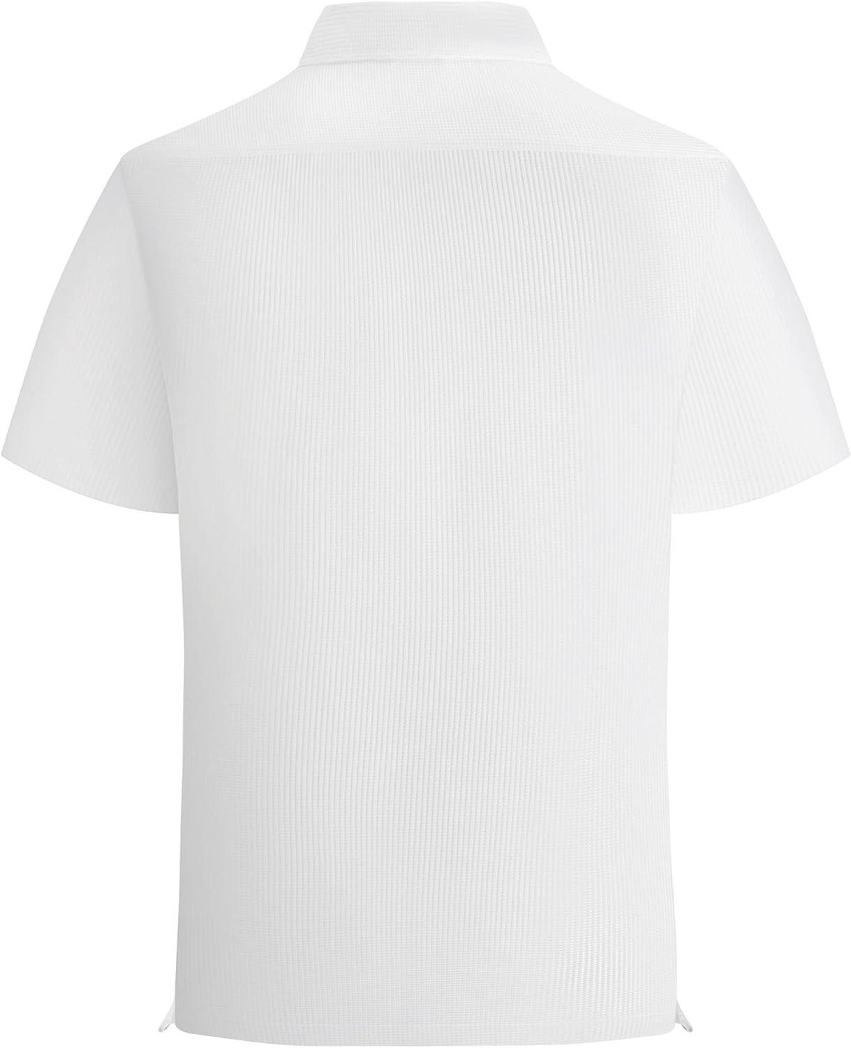 imageAlex Vando Mens Waffle Knit 2Piece Set Short Sleeve Camp Collar Shirt amp Drawstring Shorts Casual Summer OutfitWhite