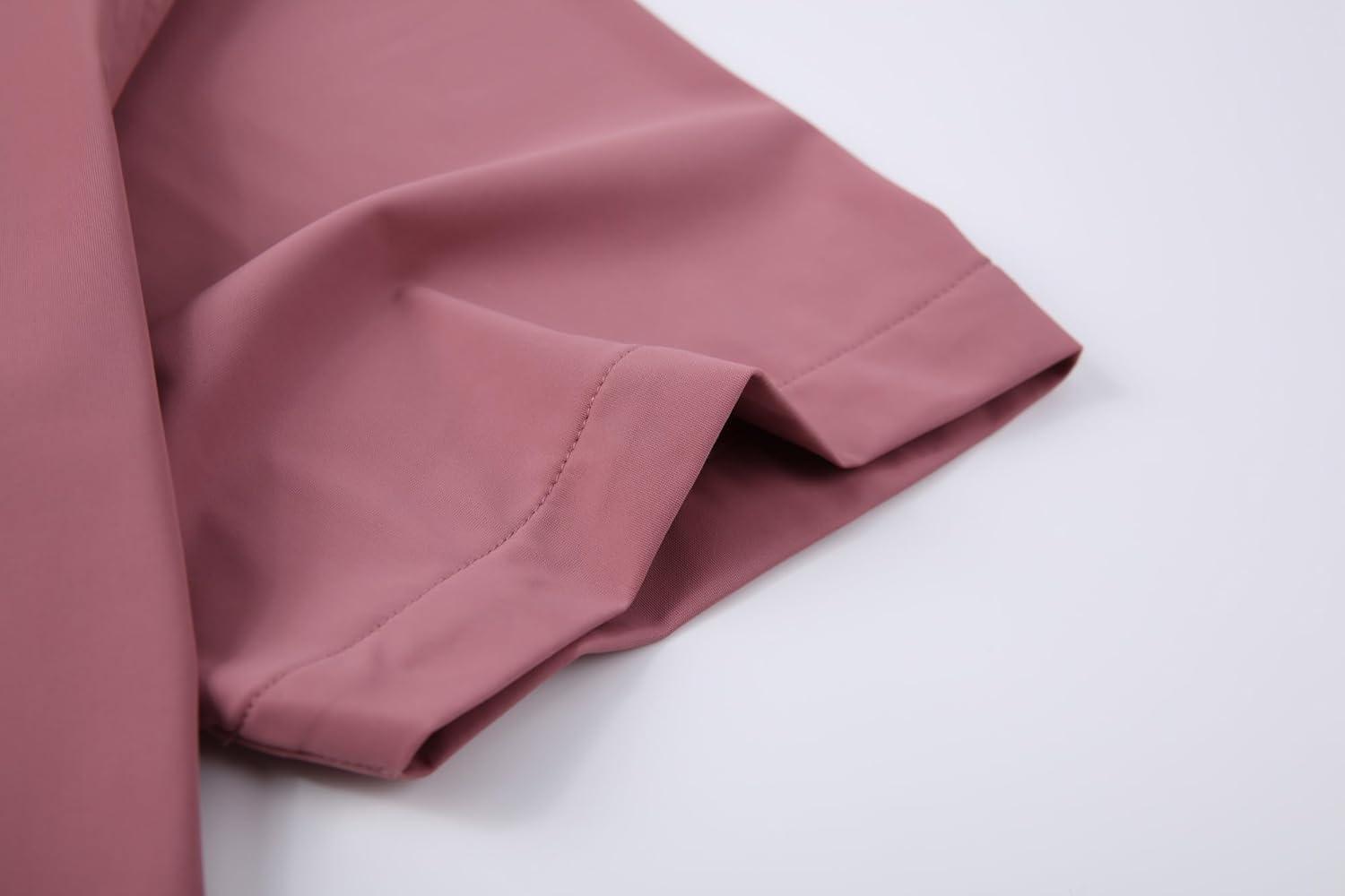 imageAlex Vando Mens Button Down Shirts Wrinkle Free 4Way Stretch Short Sleeve Business Casual ShirtPink
