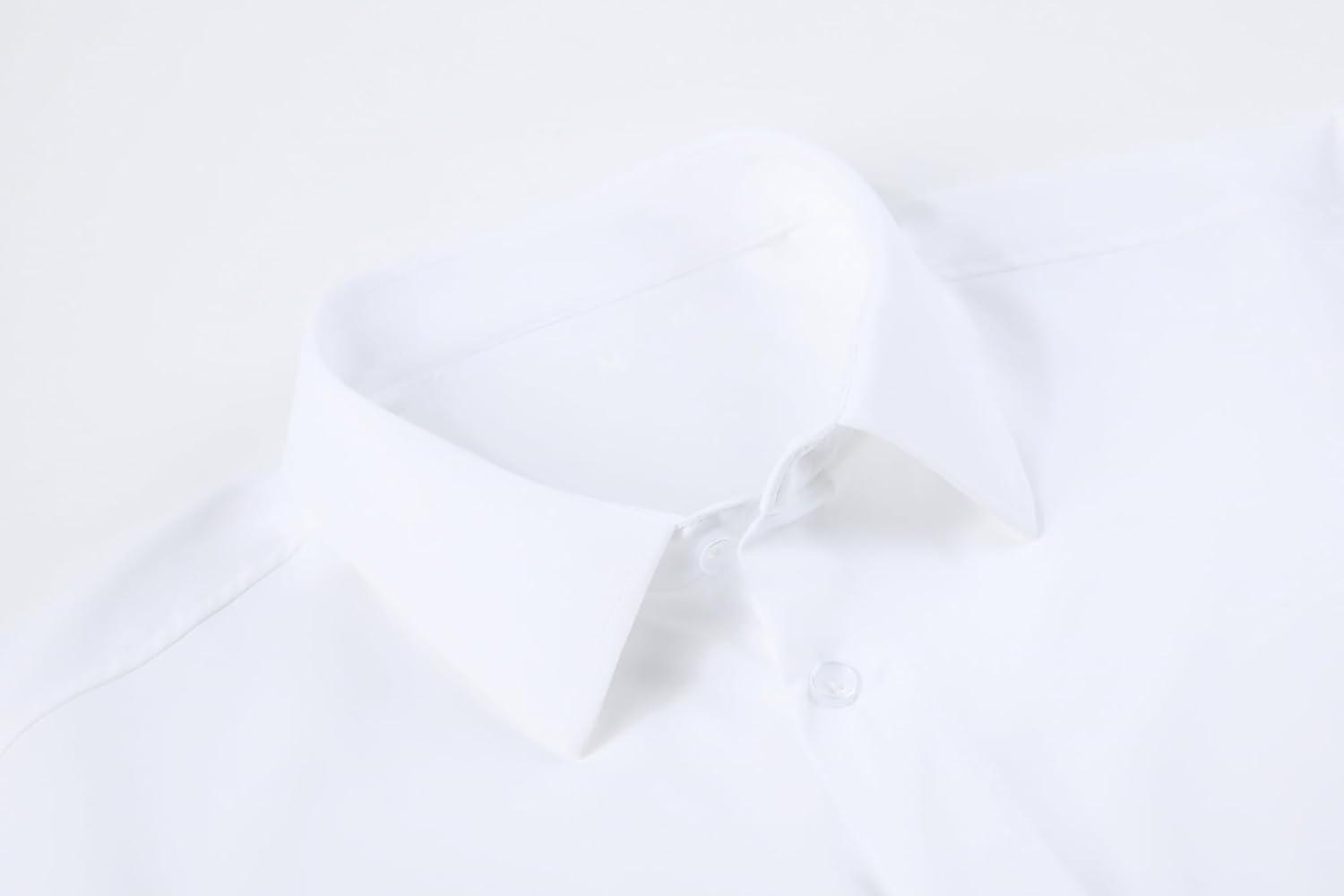 imageAlex Vando Mens Button Down Shirts Wrinkle Free 4Way Stretch Short Sleeve Business Casual ShirtWhite
