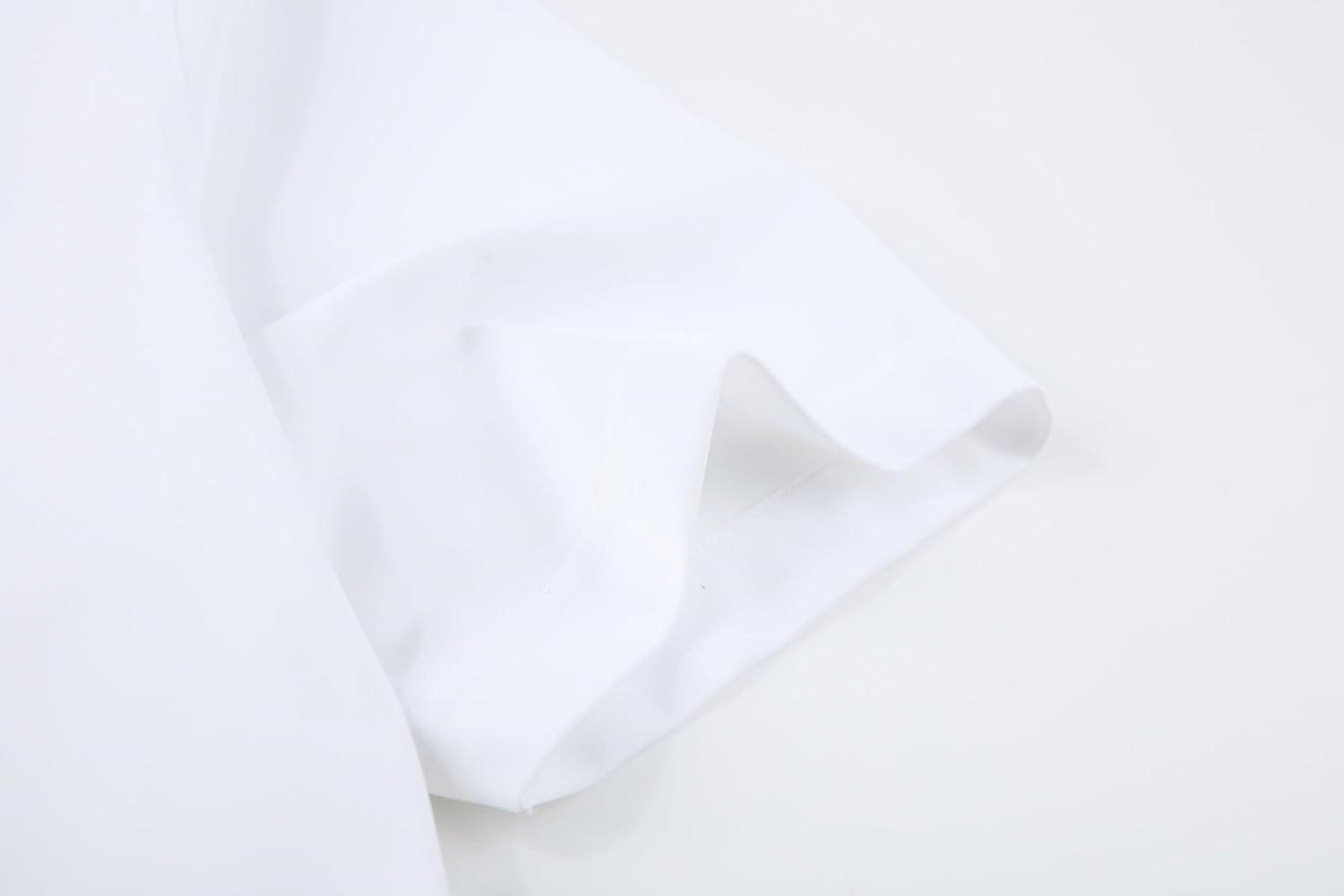 imageAlex Vando Mens Button Down Shirts Wrinkle Free 4Way Stretch Short Sleeve Business Casual ShirtWhite