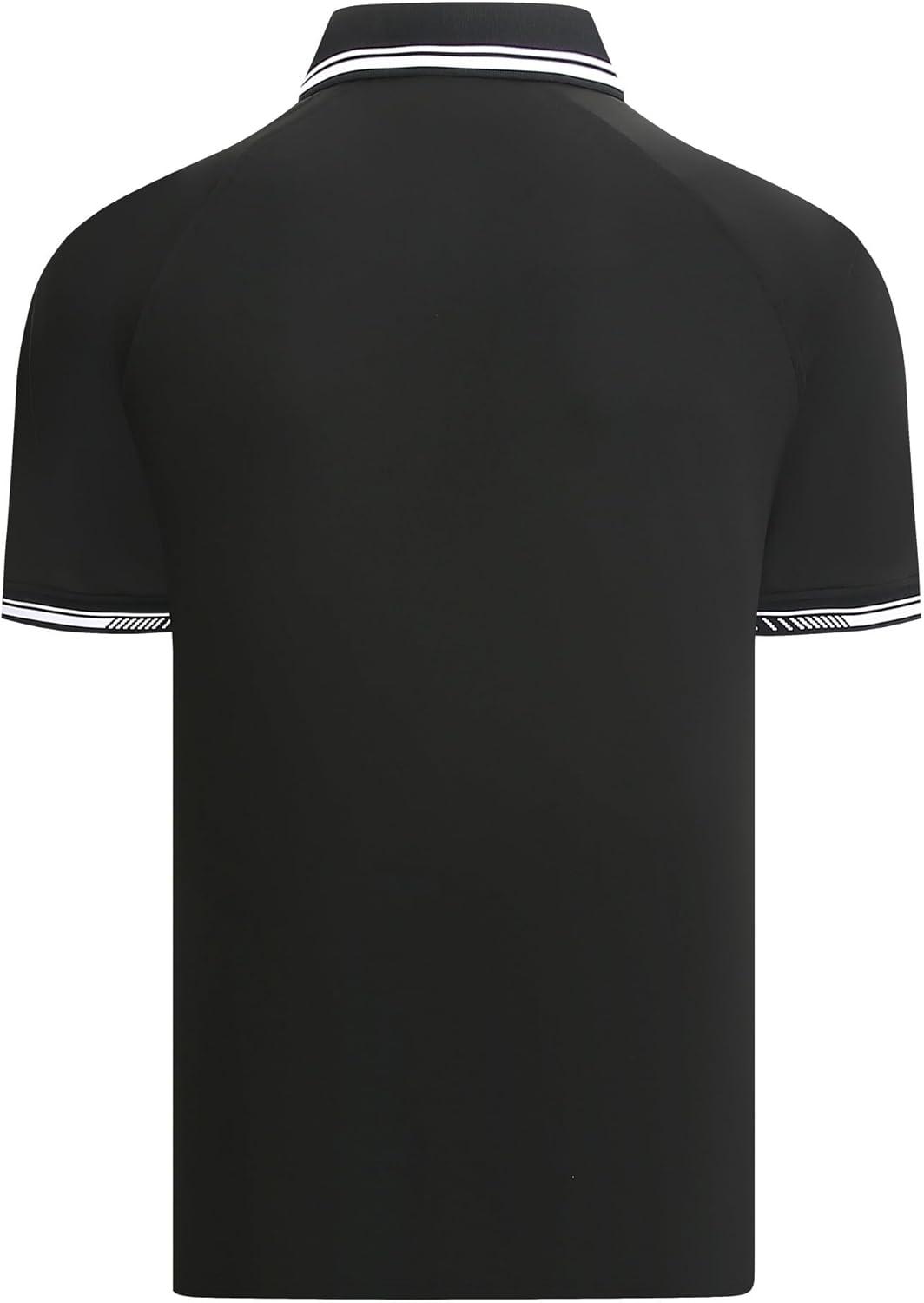 imageAlex Vando Mens Golf Shirt Moisture Wicking QuickDry Short Sleeve Casual Polo Shirts for MenBlack 189