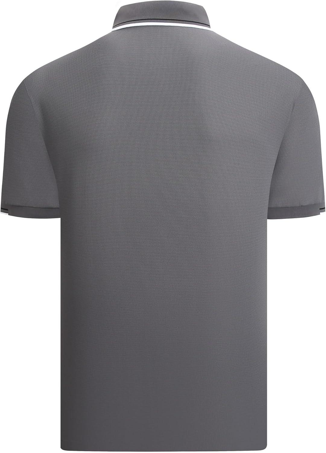 imageAlex Vando Mens Golf Shirt Moisture Wicking QuickDry Short Sleeve Casual Polo Shirts for MenDk Grey 188