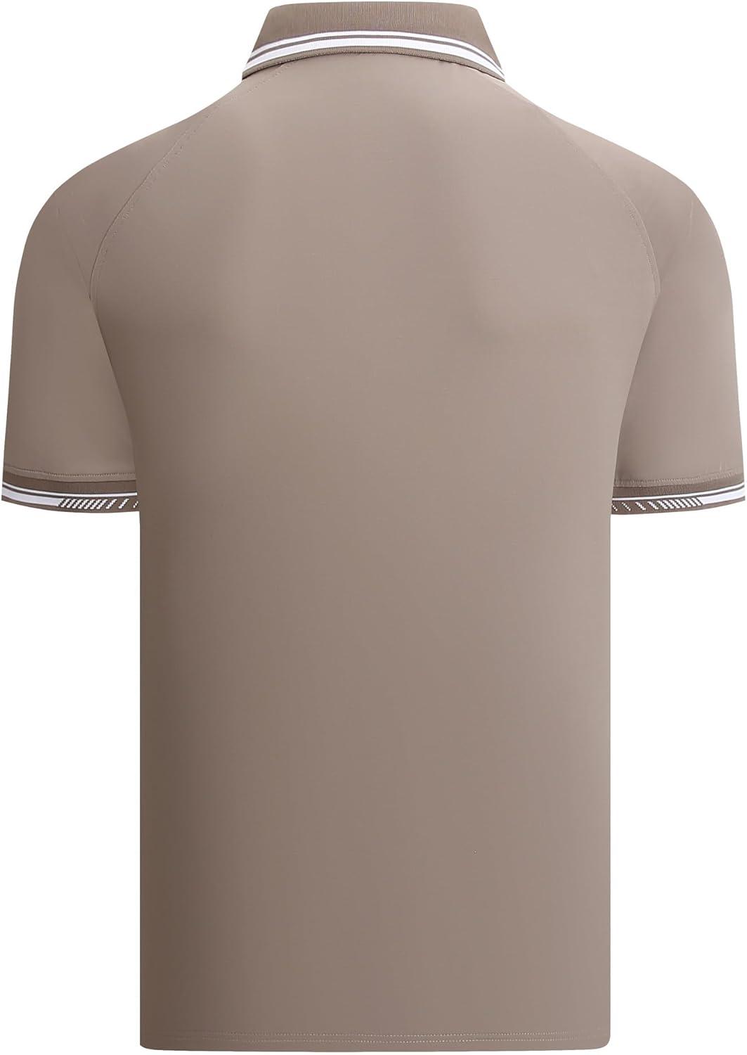 imageAlex Vando Mens Golf Shirt Moisture Wicking QuickDry Short Sleeve Casual Polo Shirts for MenDk Grey 189