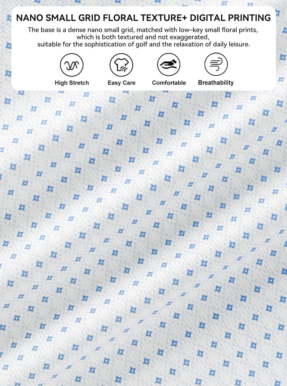 imageAlex Vando Mens Golf Shirts Moisture Wicking QuickDry Short Sleeve Print Performance Polo Shirts for MenBluediamonddots