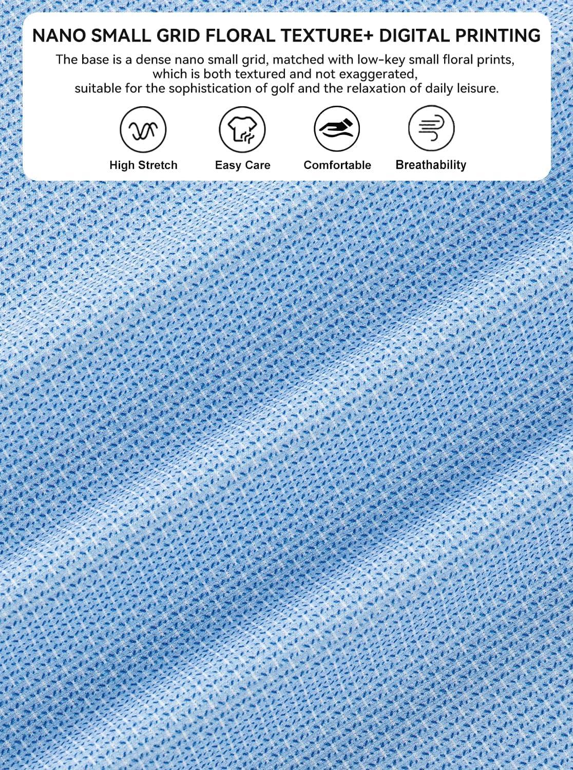 imageAlex Vando Mens Golf Shirts Moisture Wicking QuickDry Short Sleeve Print Performance Polo Shirts for MenBluedotwhite